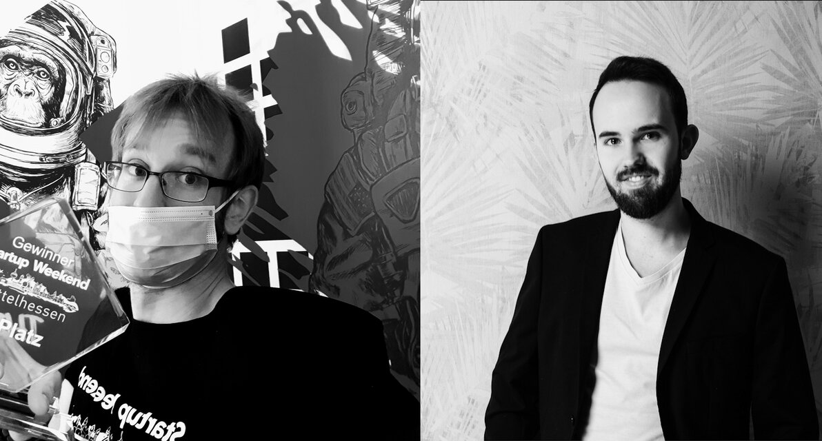 Joshua Becker und Benjamin Stuchly gemeinsam am Mikrofon | © Regionalmanagement Mittelhessen